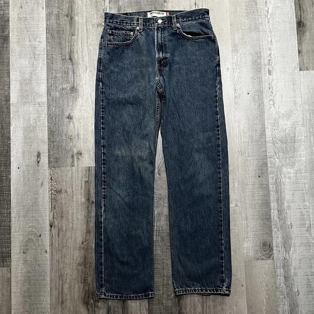 VTG Levis 505 Regular Fit Medium Wash Y2K Mens Denim Jeans 33x32 Straight Leg